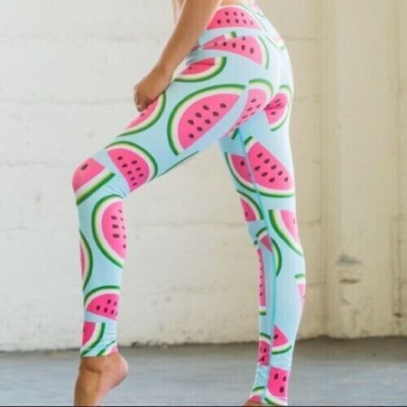 Flexi Lexi Pants - Flexi‎ Lexi Leggings Blue Pink Watermelon Leggings Size Small